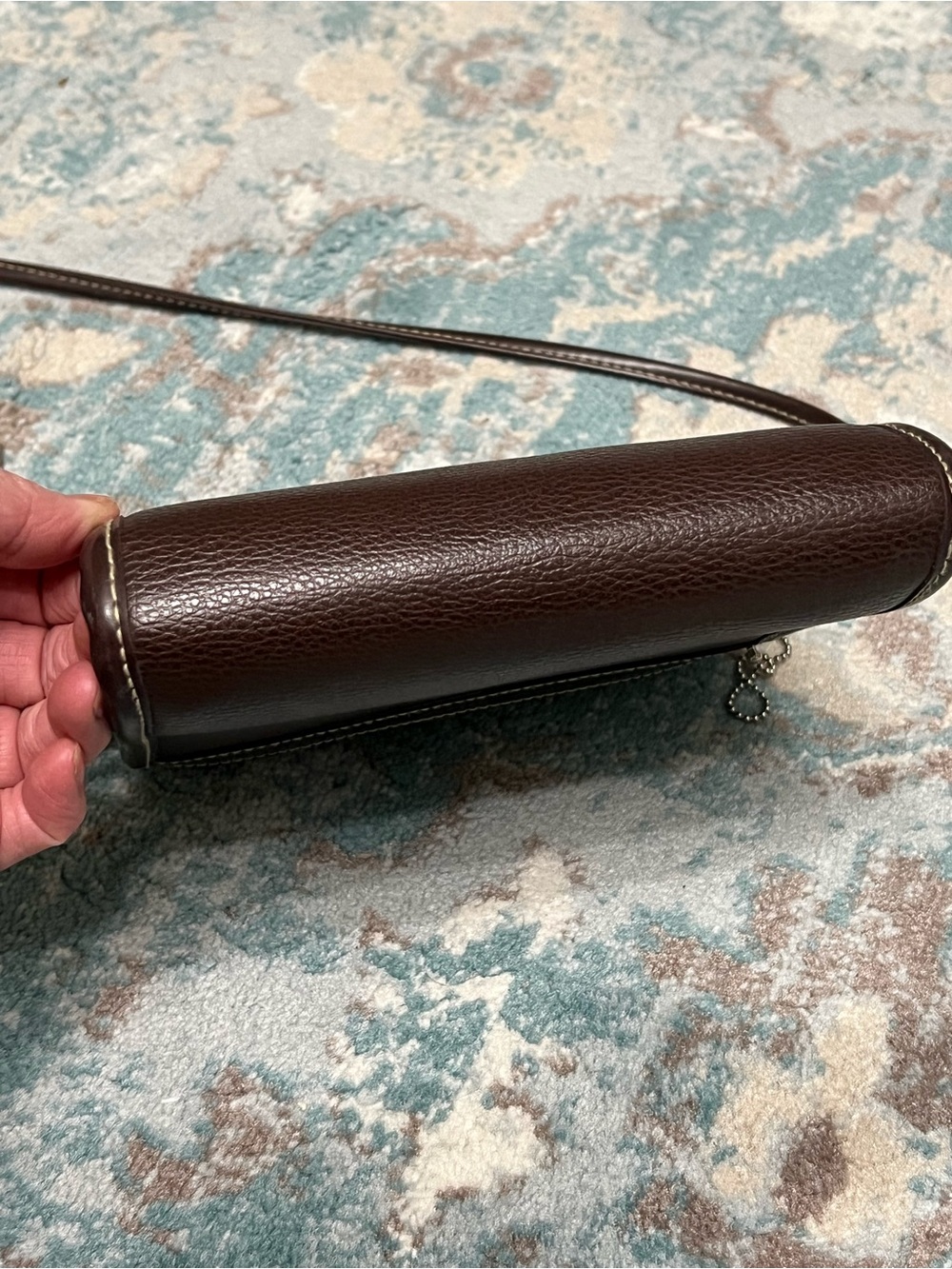 VINTAGE Esprit Dark Brown Leather Compact Messenger - Picture 3 of 6